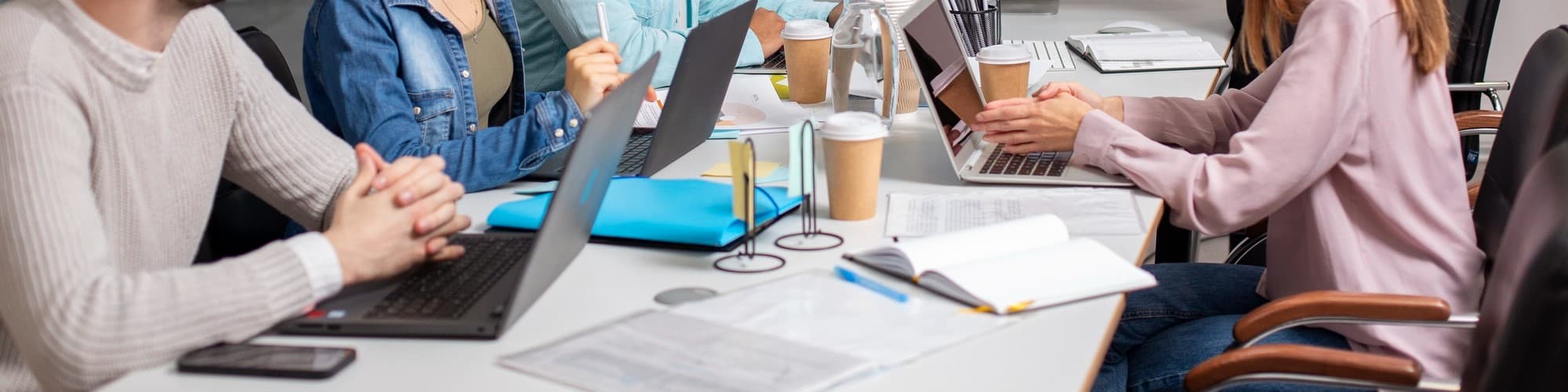 Students working together around a table